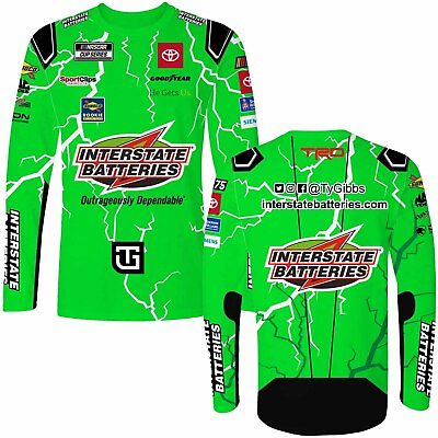 #ad HOT Ty Gibbs Sleeve Interstate Batteries Sublimated Uniform Pit Crew Shirt