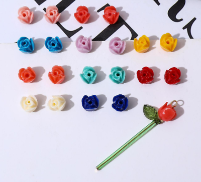 #ad 100pcs Color tulip loose beads jewelry earrings necklace accessories material
