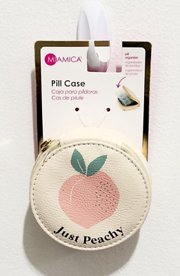 #ad NWT: Miamica Just Peachy Beige Zip up Round 7 Day Travel Pill Case