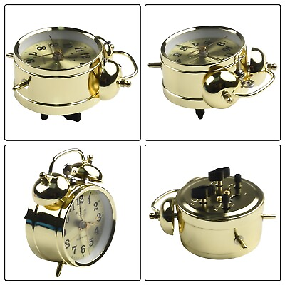#ad 1pcs Retro Loud Double Bell Mechanical Key Wind Up Spring Night Alarm Clock