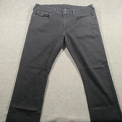 #ad True Religion Ricky Relaxed Straight Jeans Mens Size 40 Black Denim NWOT