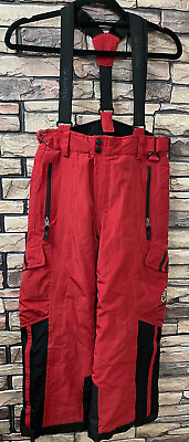 #ad Killtec Womens Bib Pants Ski Pants in Red Size UK 14 US 10 VGC