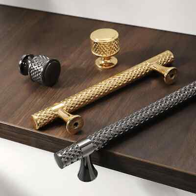 #ad 3.78quot; 5quot; 7.55quot;Shiny Gold Kitchen Pull Black Cabinet Door Handle Knob Drawer Pull