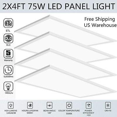 #ad 75 Watt 2x4 LED Square Panel Down Light Slim Ceiling Tile amp; Pendent Lamp Fixture $228.27