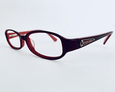 #ad Michael Kors Dark amp; Candy Red Lucite Rectangular Glasses M267 51 15 135