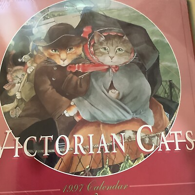 #ad Calendar Victorian Cats 1997 vintage 12 Month Calendar By Lime Tree Calendar