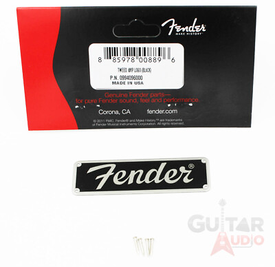 #ad Genuine Fender Tweed Amplifier Logo w Mounting Pins for Blues Jr Amp 0994096000