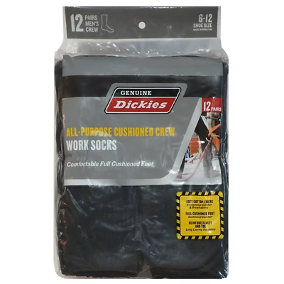 #ad Dickies Men#x27;s Work Crew Socks 12 Pack