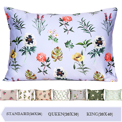 #ad Luxury Satin Silk Pillowcase King Queen Standard Cushion Cover Pillow Case Cover