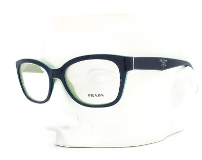 #ad Prada VPR 20P OAB 1O1 Eyeglasses Glasses Navy Blue on Green 52 17 140