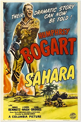 #ad Sahara Vintage Movie Poster Humphrey Bogart WW2