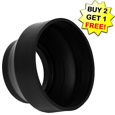 #ad 62mm Camera Rubber Lens Hood Collapsible in 3 Steps Shade Shield