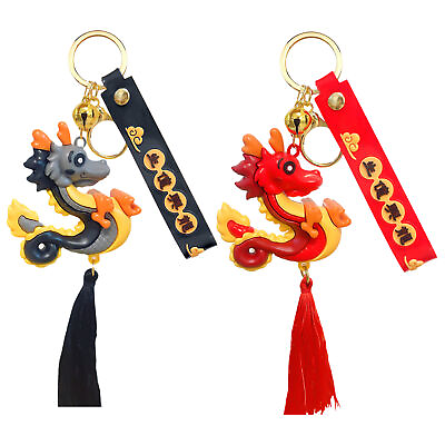 #ad Chinese 2024 Dragon Keychain Pendants Adorable Creative New Year Ornament Gift