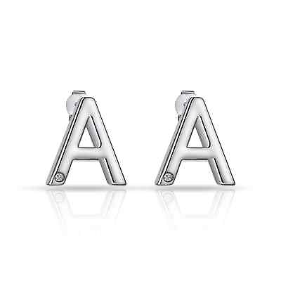 #ad Initial Earrings Letter A Created with Zircondia® Crystals by Philip Jones