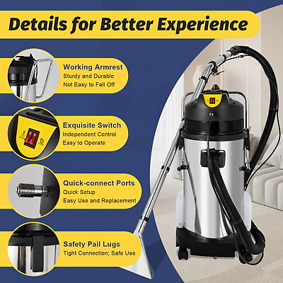 #ad 40L Upright Floor Deep Carpet Cleaner Machine Vacuum Extractor Dust Collector US