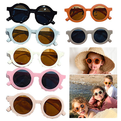 #ad Children Sun Glasses UV400 Protection Round Sunglasses Kids Girls Boys Korean * $3.16