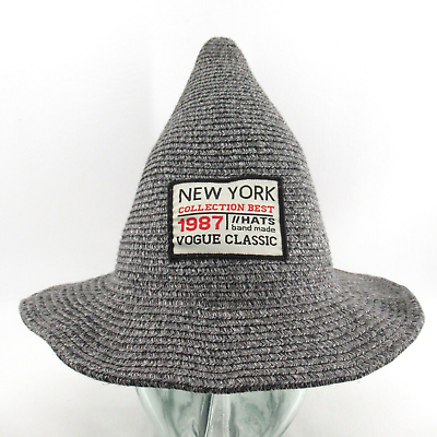 #ad Witch Wizard Hats Unisex Small Gray Band Made Vogue Collection New York 1987