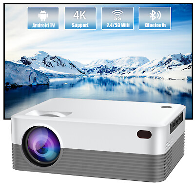 #ad Smart Projector Android 1080P 5G WiFi Bluetooth Video Home Theater HDMI USB Gift
