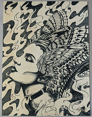 #ad Bioworkz Butterfly Woman Poster on Birch Wood Edition of 20 SN AP