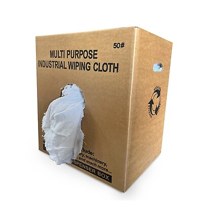 #ad White Terry Towel 100% Cotton Cleaning Rags 50 lbs. Box Multipurpose Cleaning
