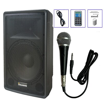 #ad 15quot; Audio PA Power Bluetooth Studio Speaker W Metal Wired Dynamic Microphone