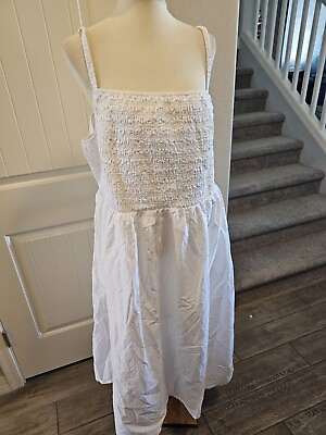 #ad Old Navy White Summer Sheering Dress Keyhole Back Women#x27;s 3XL NEW