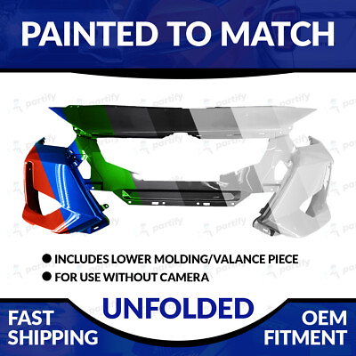 #ad NEW Paint To Match Unfolded Front Bumper W O Camera For 2020 2021 Nissan Sentra