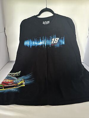 #ad Kyle Busch #18 Blue print NASCAR double sided t shirt Size XXL