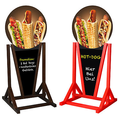 #ad Sidewalk Sign HOT DOGS A frame Water Resistant Wooden Pavement Stand