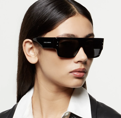 #ad NEW Dolce amp; Gabbana DG4459 50187 56 BLACK Sunglasses