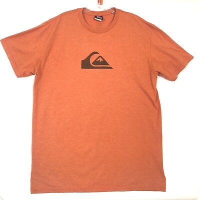 #ad Quicksilver Mens Short Sleeve T Shirt Logo Graphic XL Orange