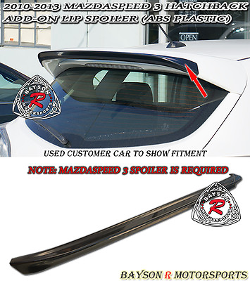 #ad MS Style Add on Spoiler ABS Fits 10 13 Mazda 3 Hatch w MazdaSpeed Roof Spoiler