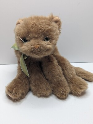 #ad Ty Classic CAMEO THE CAT Kitty Kitten Green Bow 2002 Vintage Plush Cute Pet