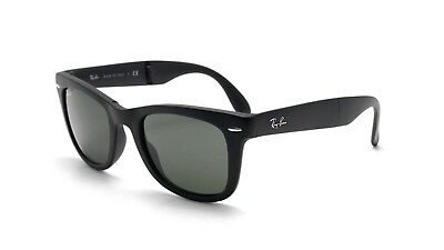 #ad Ray Ban Wayfarer Folding Matte Black Frame Unisex Sunglasses RB4105 601S 50