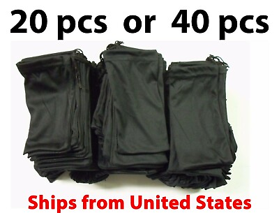 #ad 20 or 40 Black Micro Fiber Sunglasses Carrying Pouch Soft Case Glasses Bag USA $59.00
