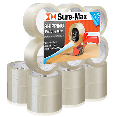 #ad 18 Rolls Carton Sealing Clear Packing Tape Box Shipping 2 mil 2quot; x 55 Yards