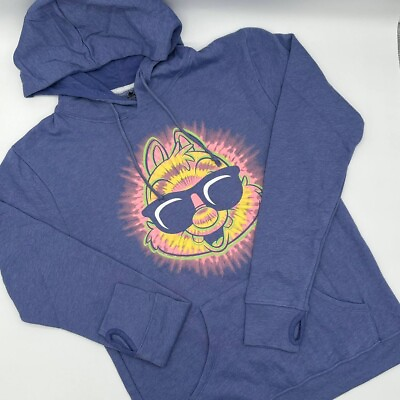 #ad NEW Disney Hoodie Adult S Purple Chip And Dale Sunglasses Pullover Parks
