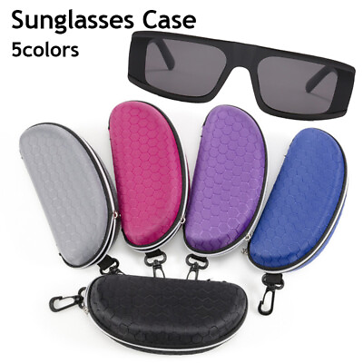 #ad #ad 1PC Portable Eye Glasses Cases Sunglasses Protector Box Belt Clip Hard Zipper