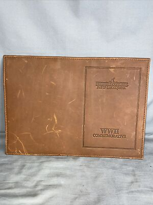 #ad New Schrade Cutlery Leather WWII Commemorative Book Cover