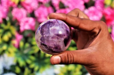 #ad Mini 60MM Blue Amethyst Healing Power Metaphysical Chakra Stone Sphere Ball
