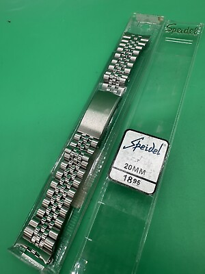 #ad Vintage NOS Speidel Stainless Bracelet Silver Tone Watch Band Men#x27;s 20mm
