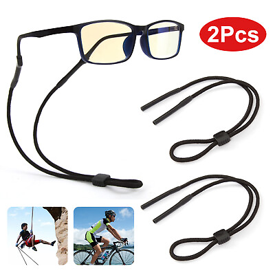 #ad 2PCS Sport Sunglasses Eye Glasses Strap Holder Adjustable Rope Eyewear Retainer