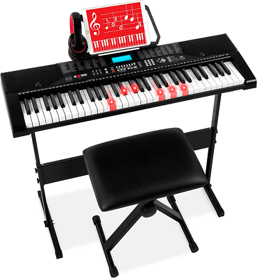 #ad Best Choice 61 key Beginners Complete Electronic Piano Set W lcd Screen