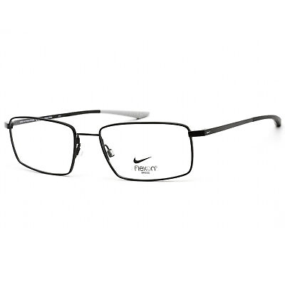 #ad Nike Men#x27;s Eyeglasses Clear Demo Lens Black Rectangular Frame NIKE 4305 001
