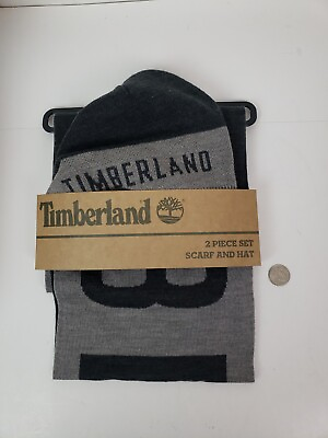 #ad Timberland 2 Piece Set Scarf and Hat Men#x27;s Shades of Gray size OS New