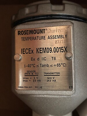 #ad New Rosemount Temperature Assembly 0078G21N00B080F72E7Q4Q8X8 Flange Mounted SS $800.00
