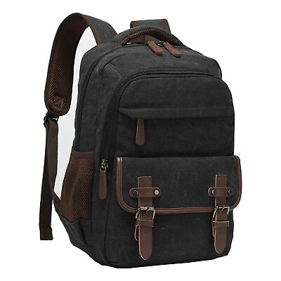 #ad Canvas Laptop Backpack Vintage Backpack for Men Women Work College Travel Ruc...