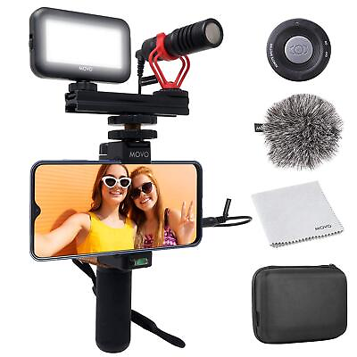 #ad Smartphone Video Kit V1 Vlogging Kit with Grip Rig Shotgun Microphone LED L...