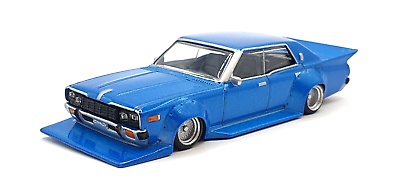 #ad 1 64 Aoshima Grachan 7 Nissan 330 Cedric BLUE diecast car model