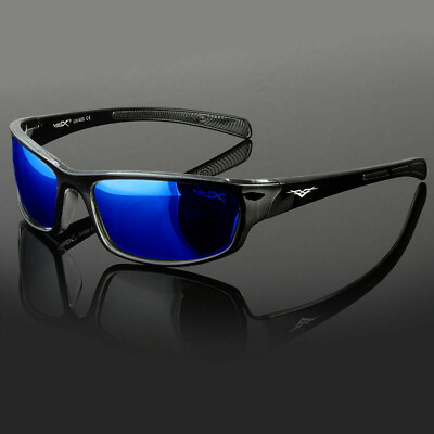 #ad Mens Wrap Around Fashion Sunglasses Fishing Golf Running Sport Glasses Blue
